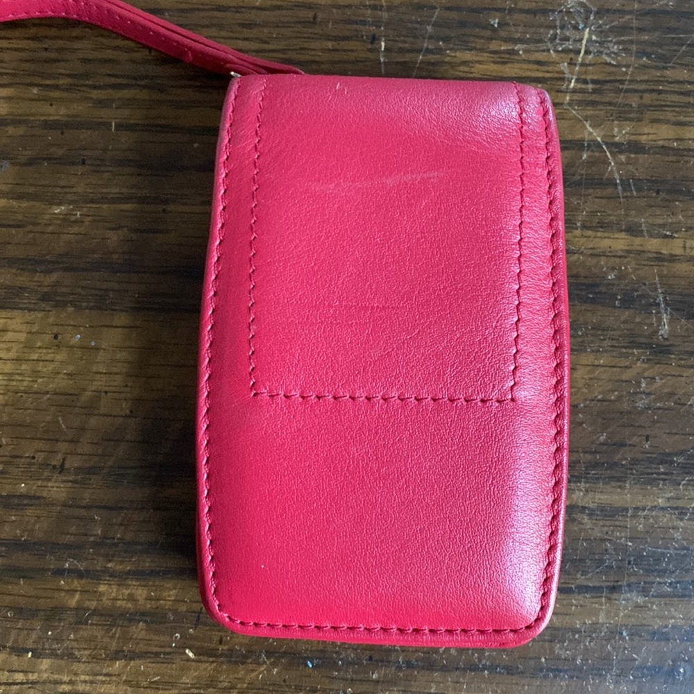 Cell Phone Carrying Case Pink Leather With Carry Strap 4.5” x 2 7/8” x 1” Inic